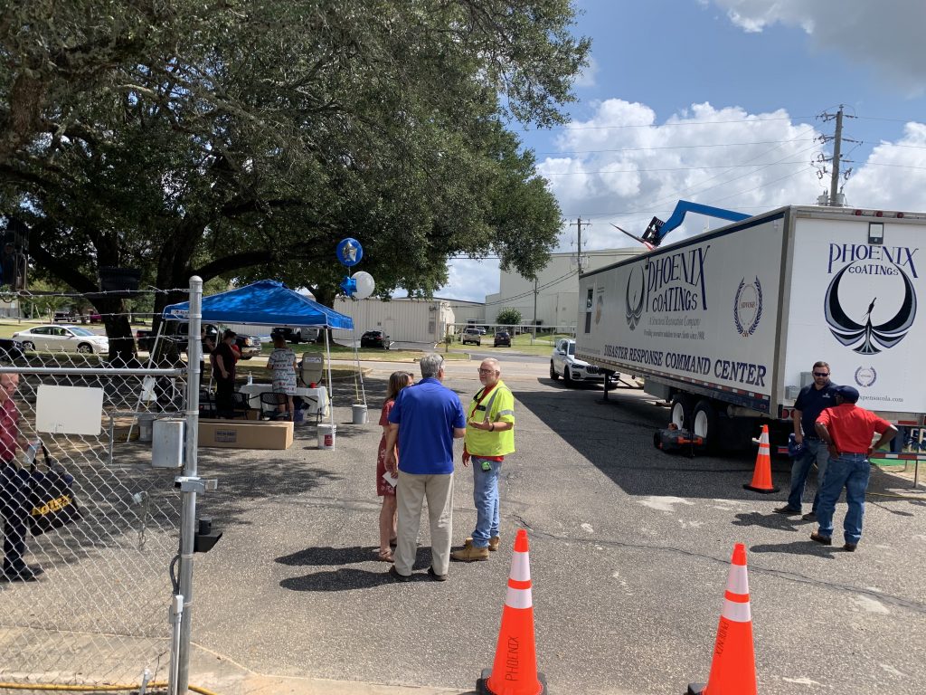 Corporate event for client. The Big Reveal of the Disaster Response Command Center @ Phoenix Coatings. They are the only locally owned Business that has a command center here locally. Call them today to find out more . 850-857-4740.